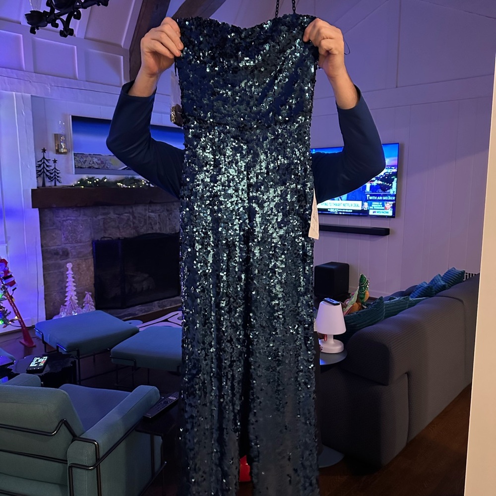 Dress the Population Emerald Sequin Jumpsuit - Picture 3 of 6